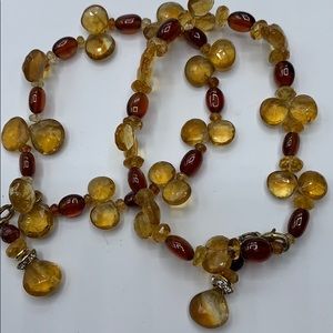 Red garnet and citrine bracelets